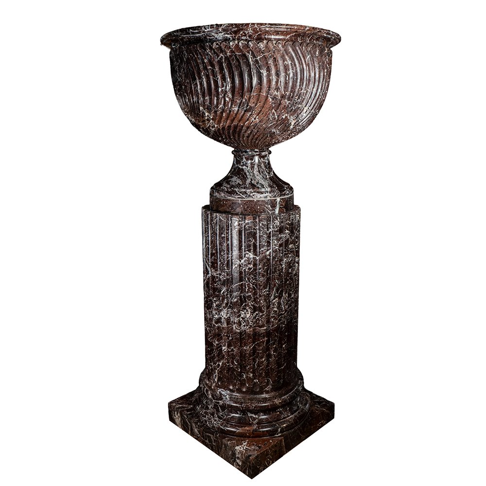 Coppia di Colonne in Marmo Rosso Levanto (grandi)-photo-3