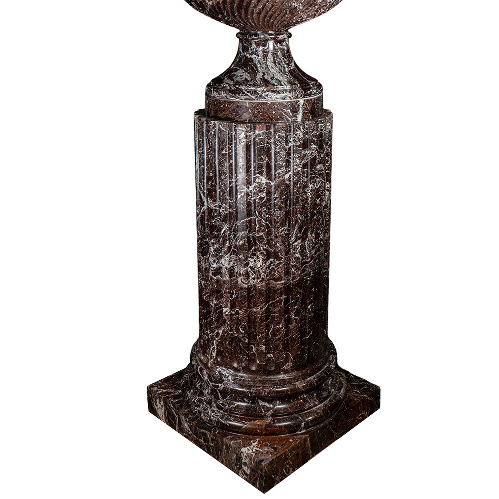 Coppia di Colonne in Marmo Rosso Levanto (grandi)-photo-1