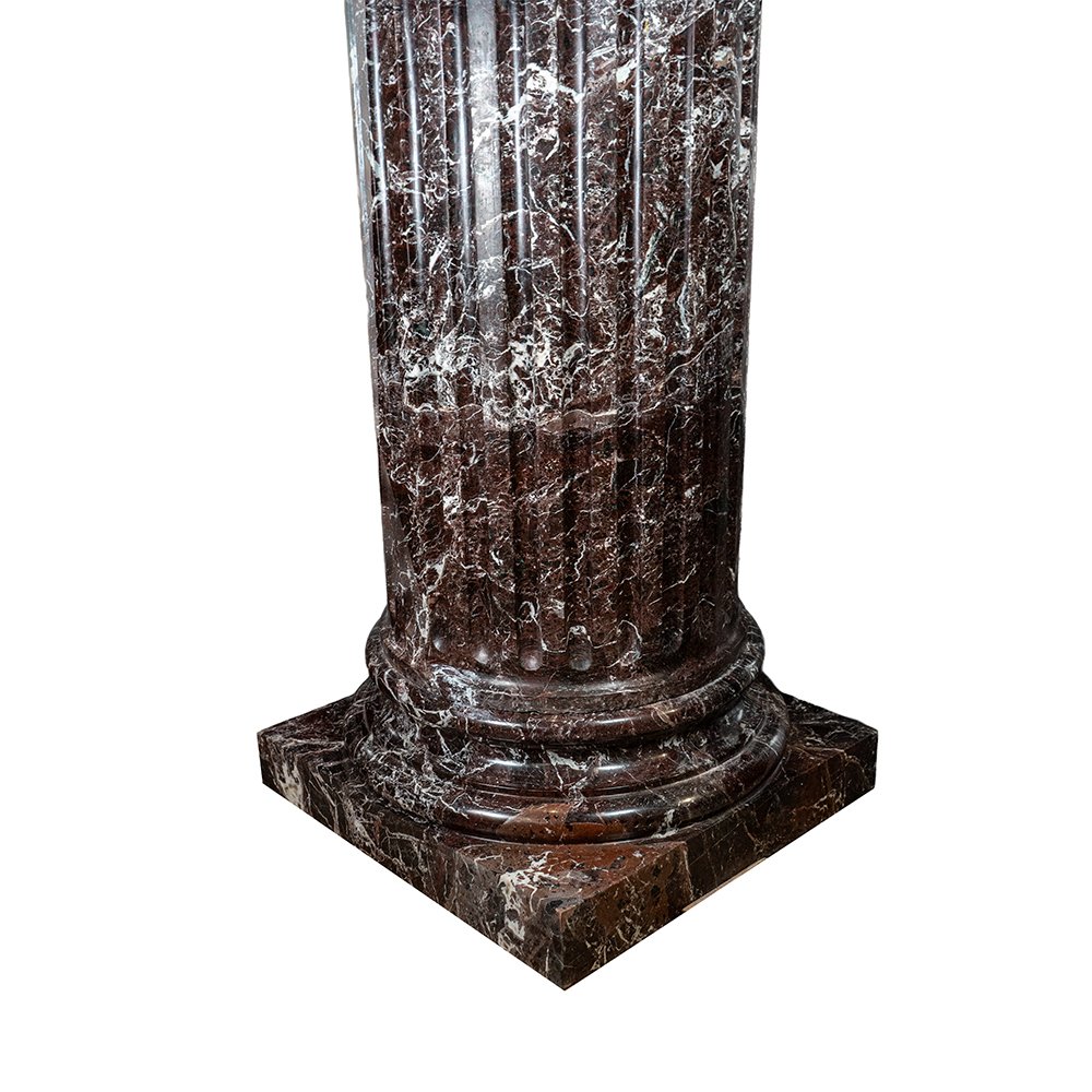 Coppia di Colonne in Marmo Rosso Levanto (grandi)-photo-3