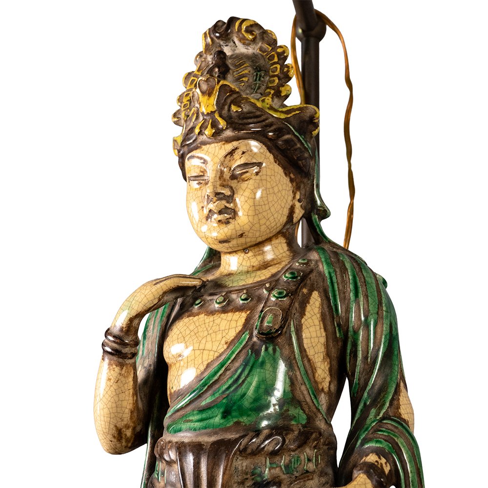 Coppia di lampade raffiguranti Bodhisattva-photo-2