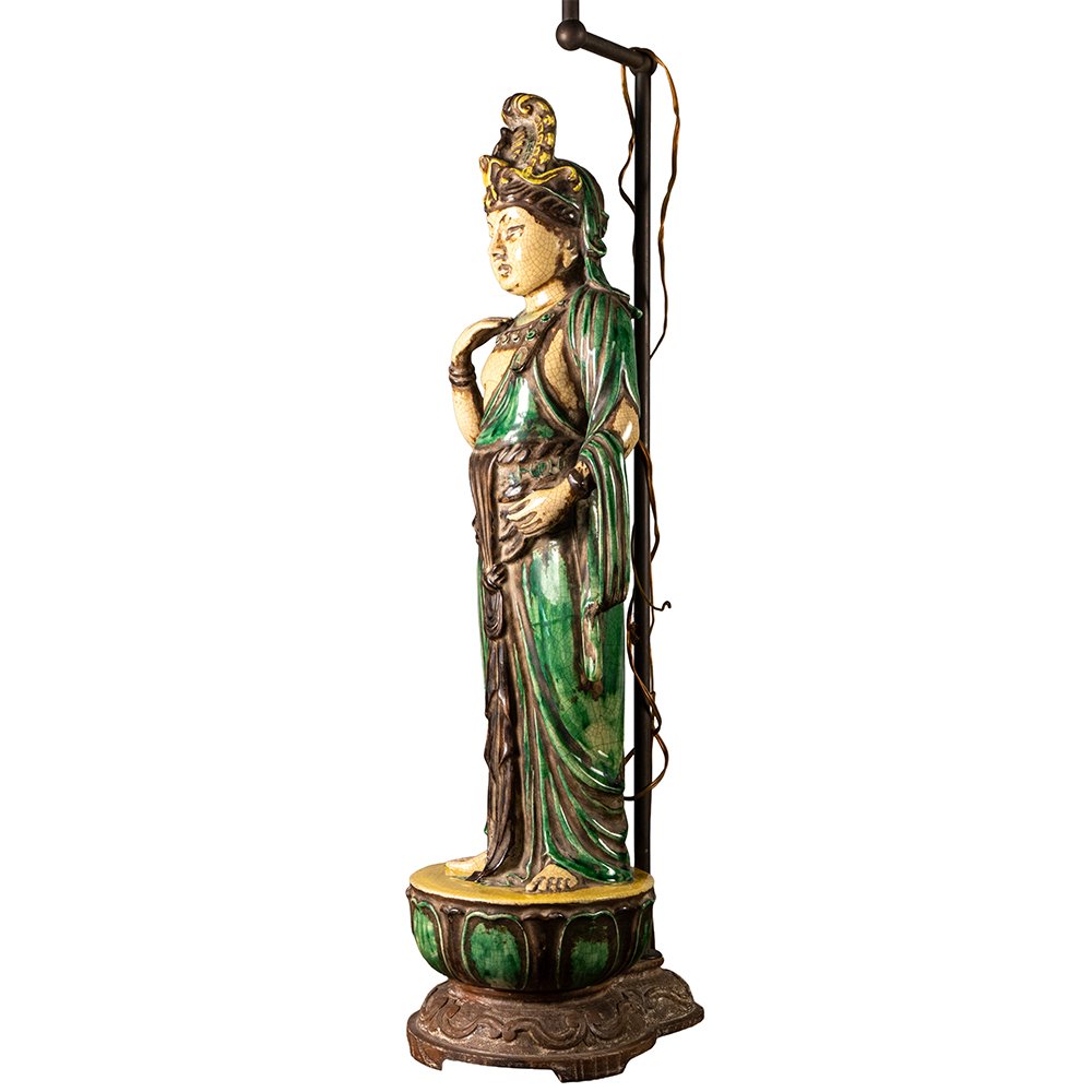 Coppia di lampade raffiguranti Bodhisattva-photo-6