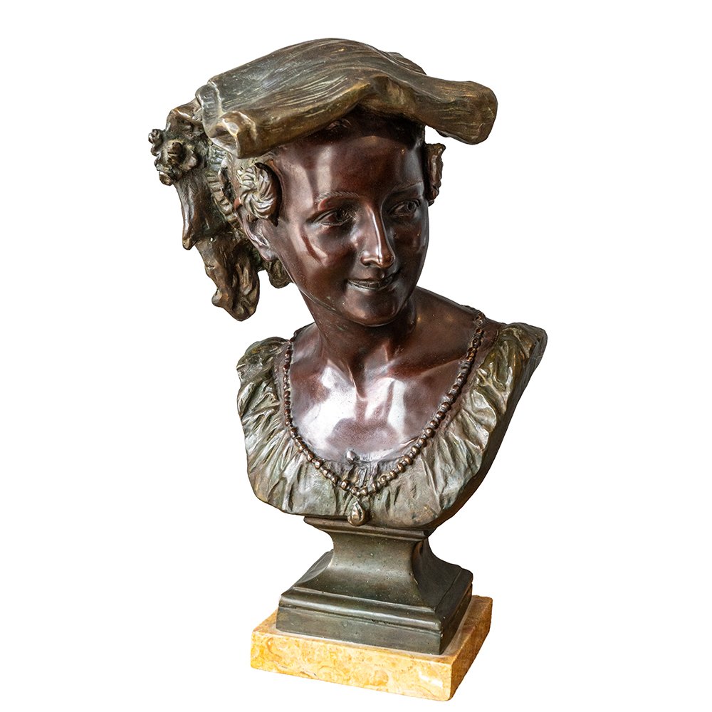 Coppia di mezzi busti in bronzo - Julien Caussé-photo-2