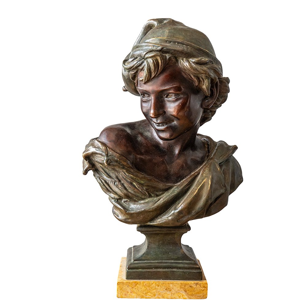 Coppia di mezzi busti in bronzo - Julien Caussé-photo-3