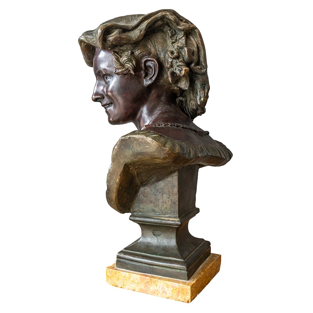 Coppia di mezzi busti in bronzo - Julien Caussé-photo-4
