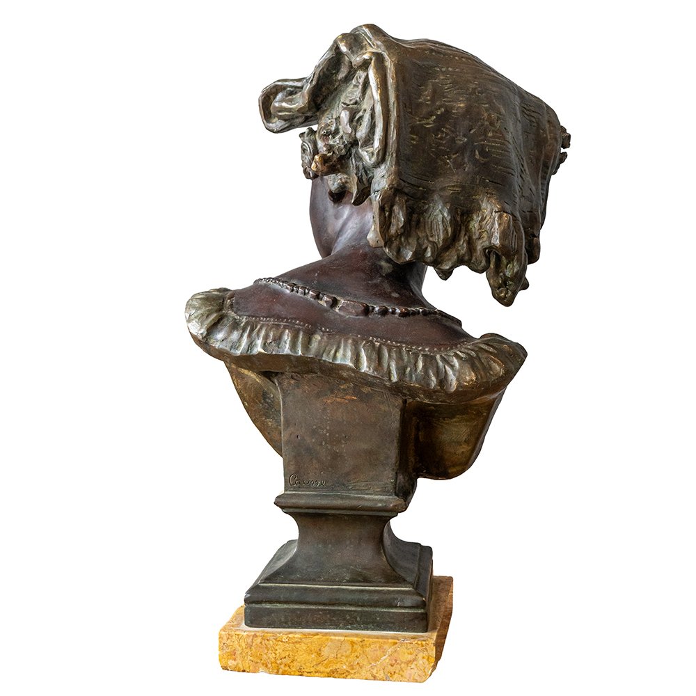 Coppia di mezzi busti in bronzo - Julien Caussé-photo-1