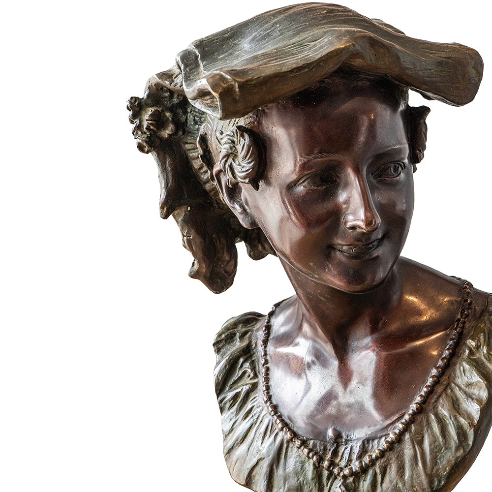 Coppia di mezzi busti in bronzo - Julien Caussé-photo-2