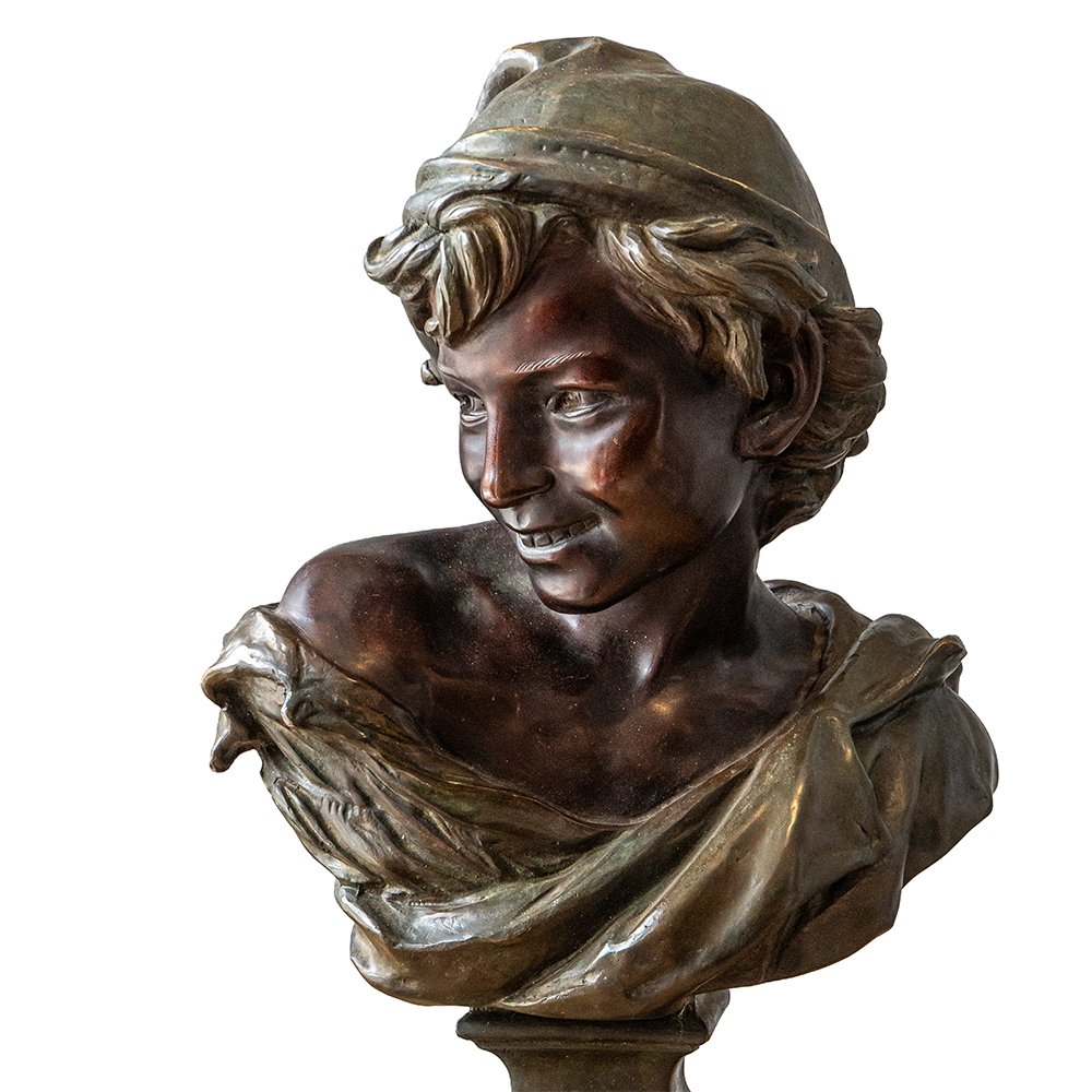 Coppia di mezzi busti in bronzo - Julien Caussé-photo-3