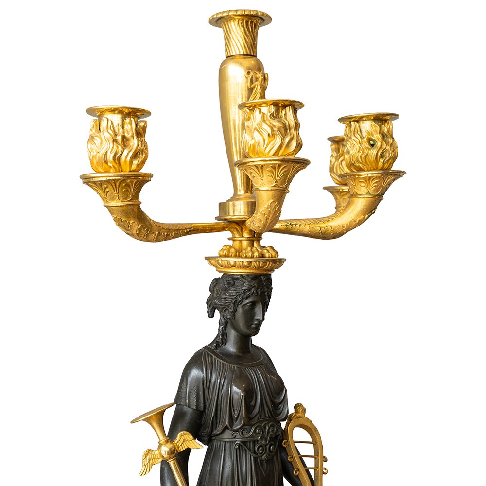 Coppia di Flambeaux Impero - Claude Galle-photo-2