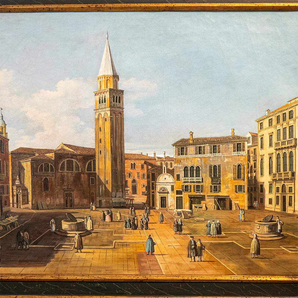 Dipinto raffigurante Veduta Veneziana con Campo e Campanile-photo-4