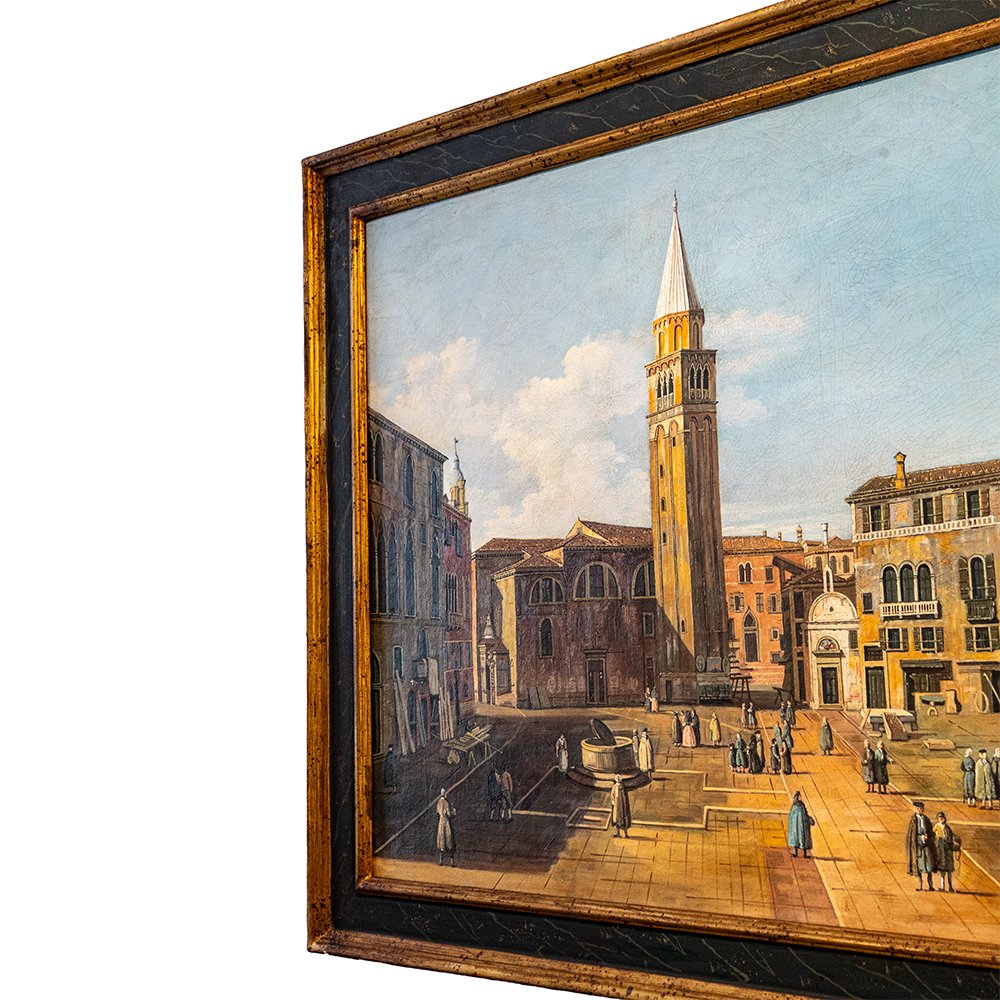 Dipinto raffigurante Veduta Veneziana con Campo e Campanile-photo-2