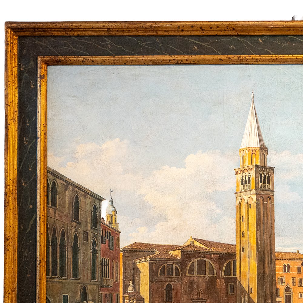 Dipinto raffigurante Veduta Veneziana con Campo e Campanile-photo-5