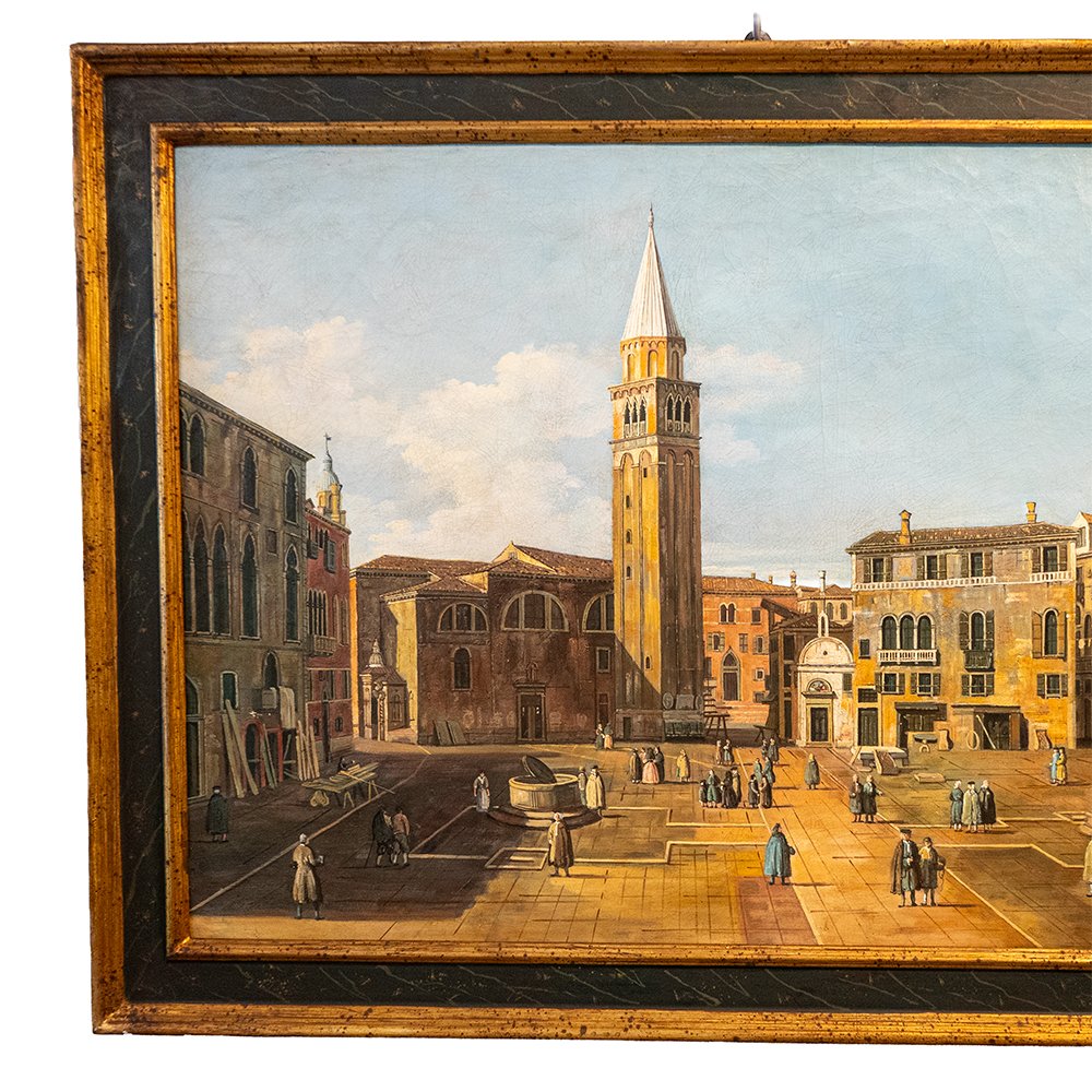 Dipinto raffigurante Veduta Veneziana con Campo e Campanile-photo-6
