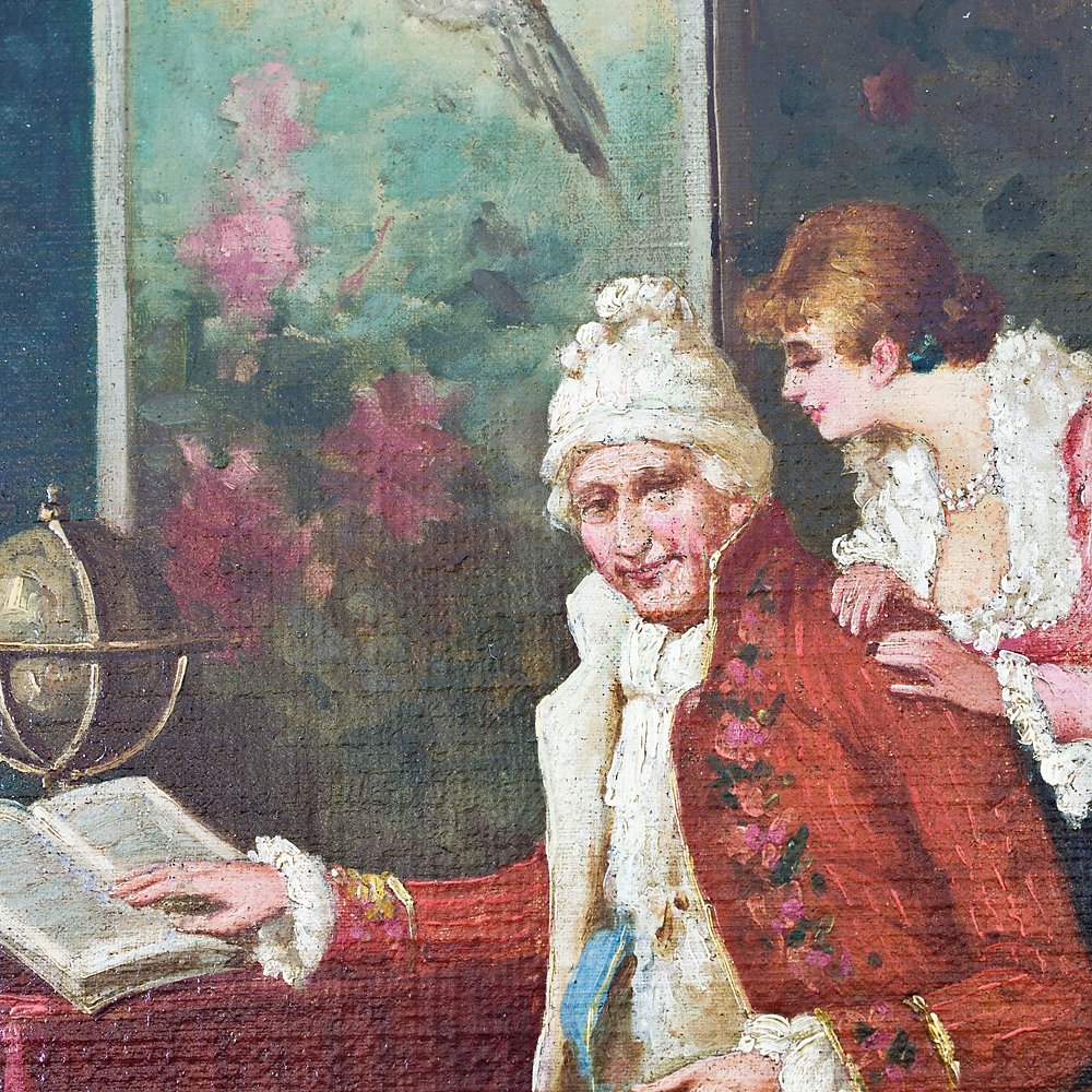 Coppia di Dipinti neoclassici con cornice dorata – Angelo Maestri-photo-2