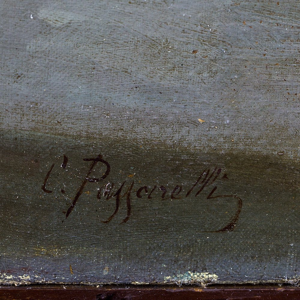 Coppia di Dipinti neoclassici con cornice dorata – Angelo Maestri-photo-4