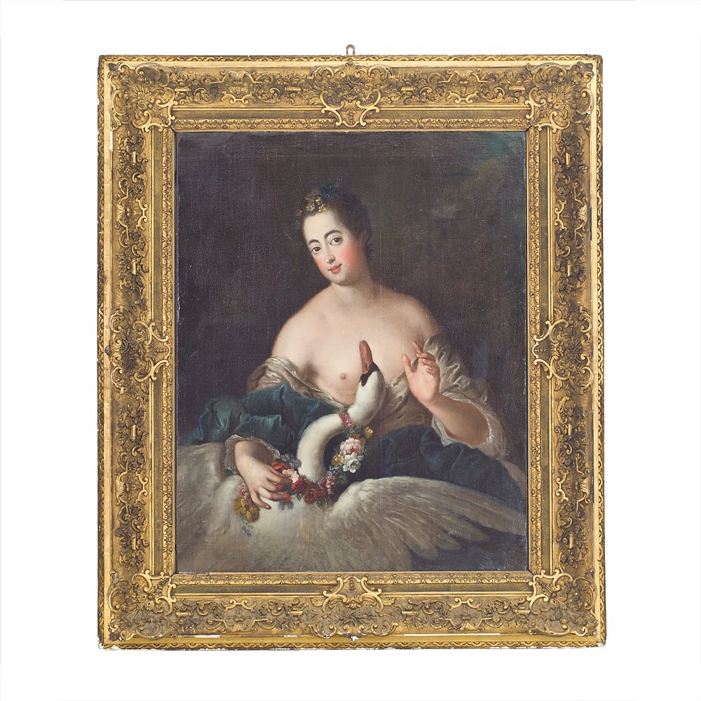 Ritratto della ballerina Santina Olivieri, detta La Reggiana, nei panni di Leda – Antoine Pesne