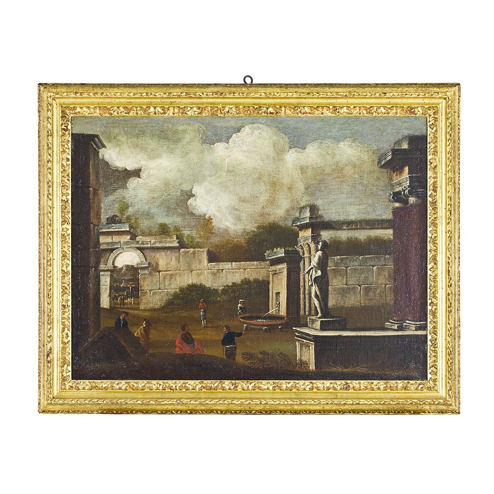 Dipinto olio su tela, raffigurante “Capriccio Architettonico”