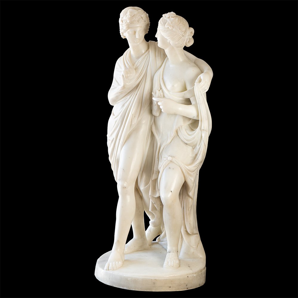 Scultura neoclassica raffigurante Bacco ed Arianna-photo-4
