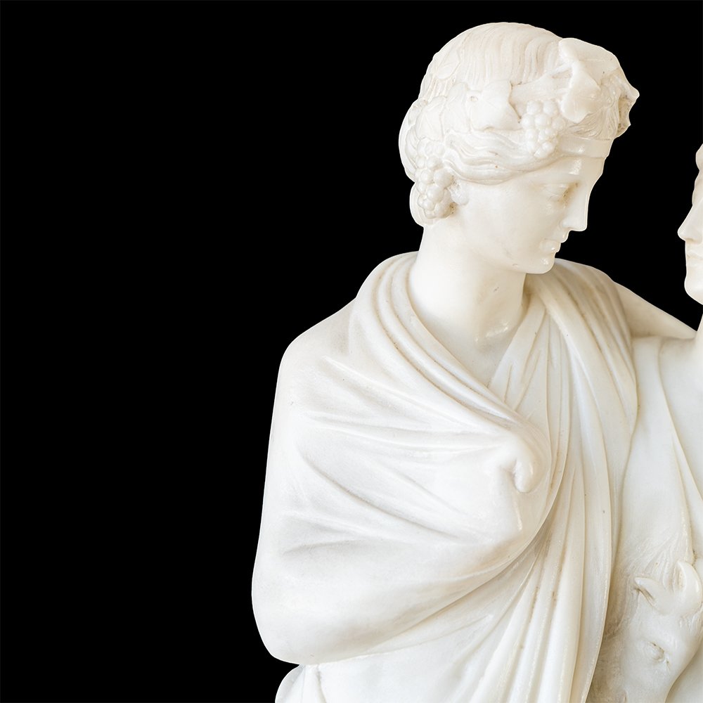 Scultura neoclassica raffigurante Bacco ed Arianna-photo-3