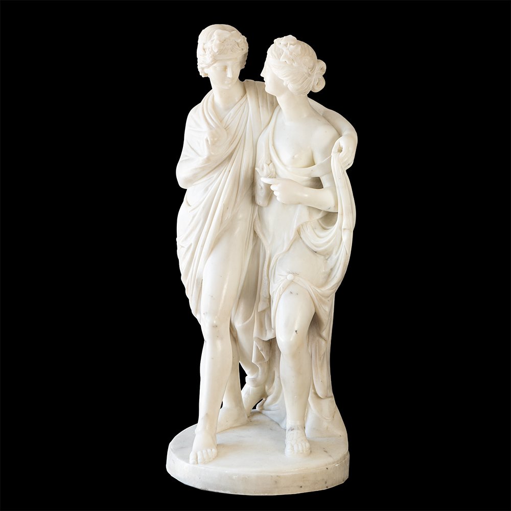 Scultura neoclassica raffigurante Bacco ed Arianna