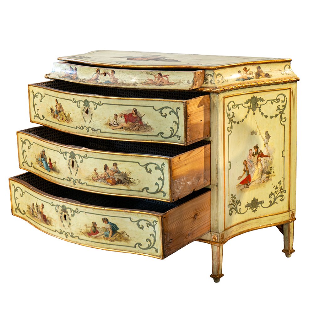 Cassettone Veneziano laccato e dorato-photo-2