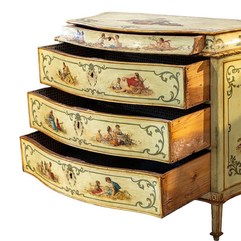 Cassettone Veneziano laccato e dorato-photo-3