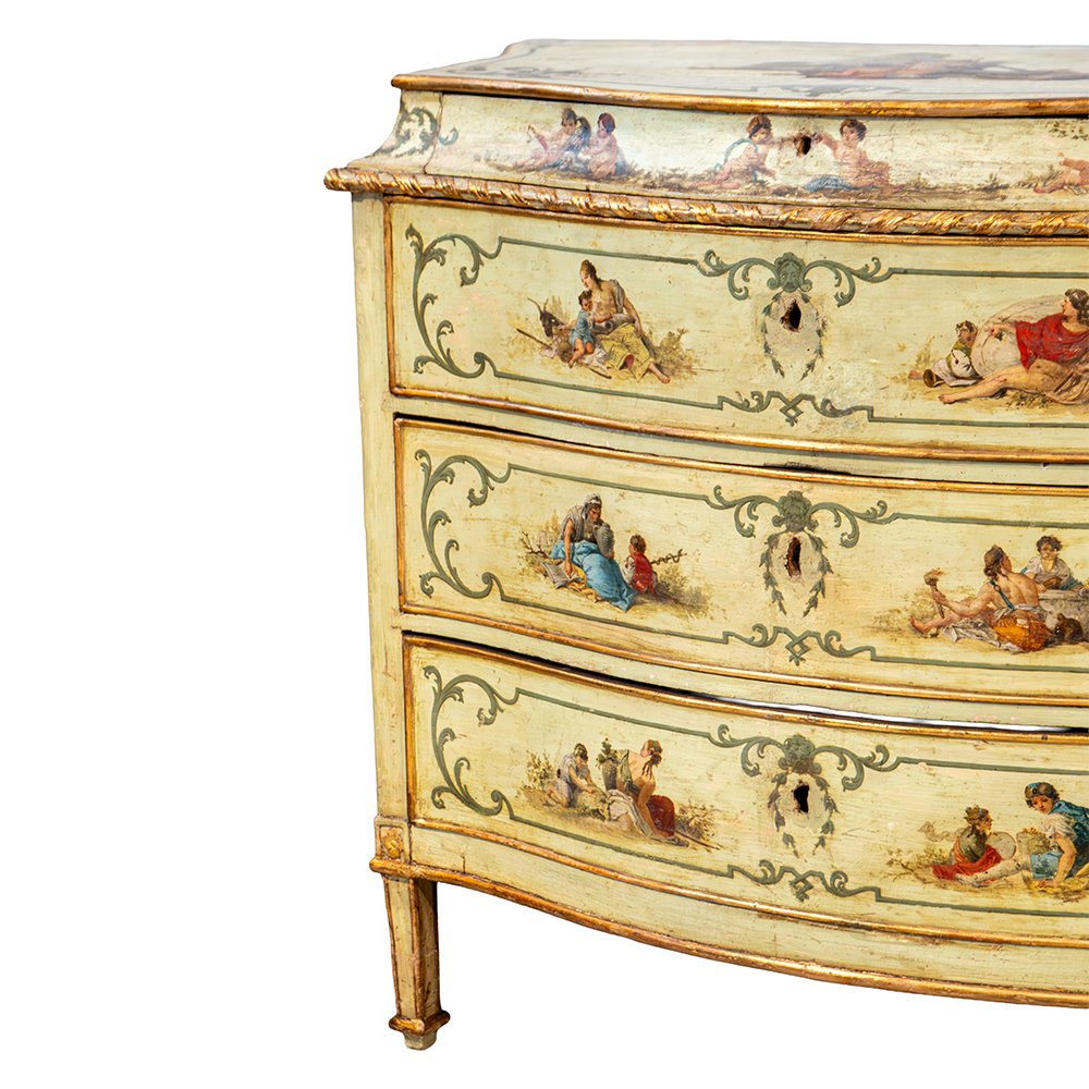 Cassettone Veneziano laccato e dorato-photo-4