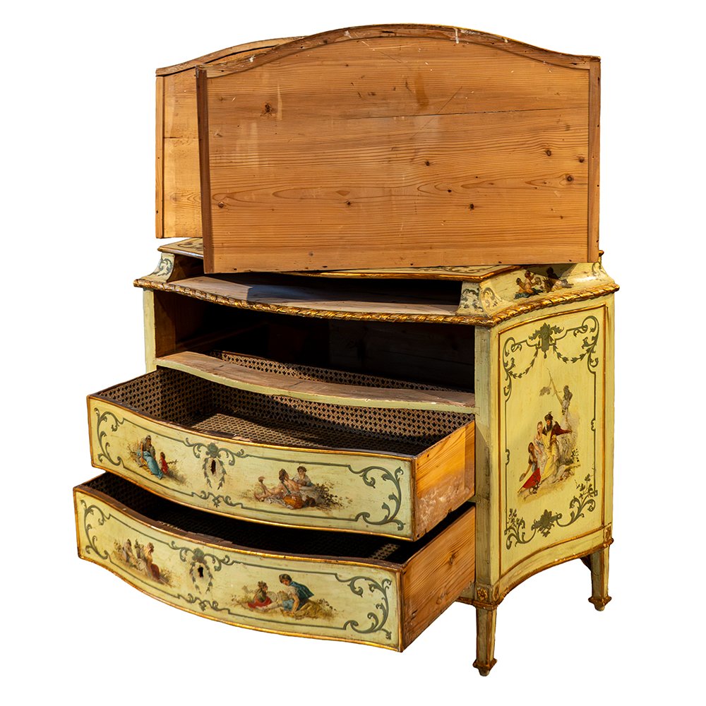 Cassettone Veneziano laccato e dorato-photo-5
