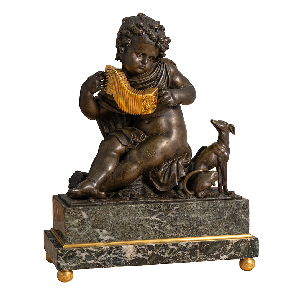 Scultura raffigurante Putto musicante-photo-2