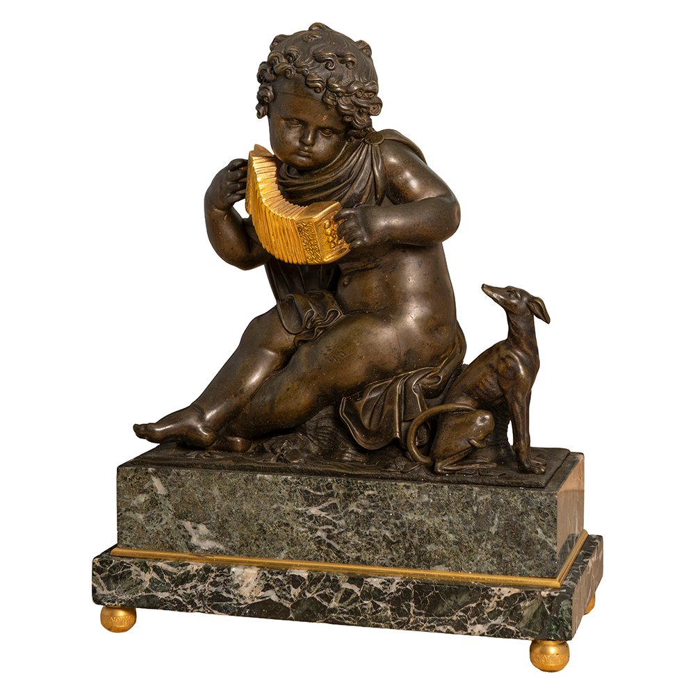 Scultura raffigurante Putto musicante-photo-3
