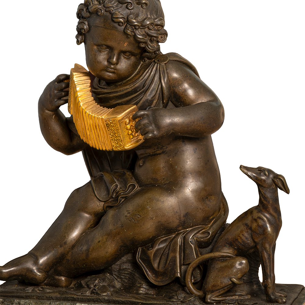 Scultura raffigurante Putto musicante-photo-4