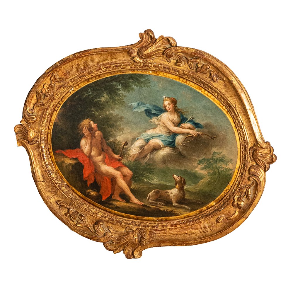 Coppia di Dipinti raffiguranti Diana ed Endimione e Angelica e Medoro-photo-2