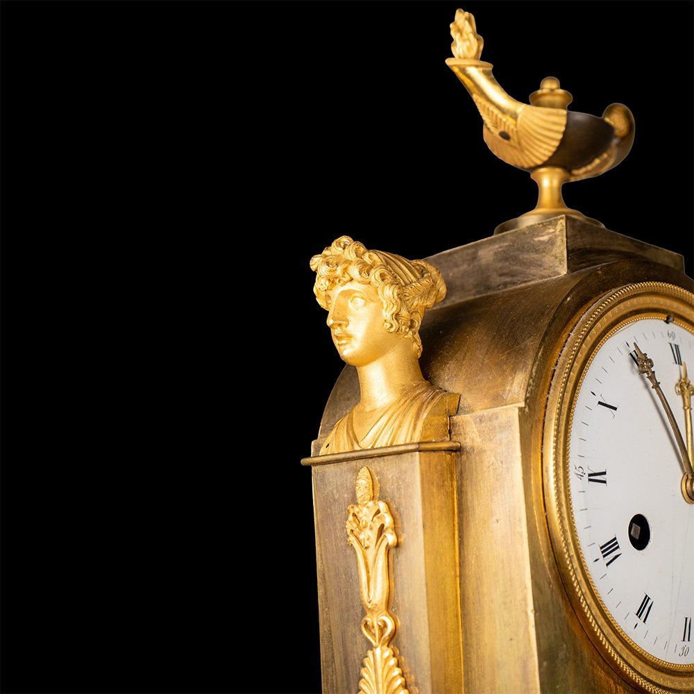 Orologio in bronzo cesellato e dorato-photo-2
