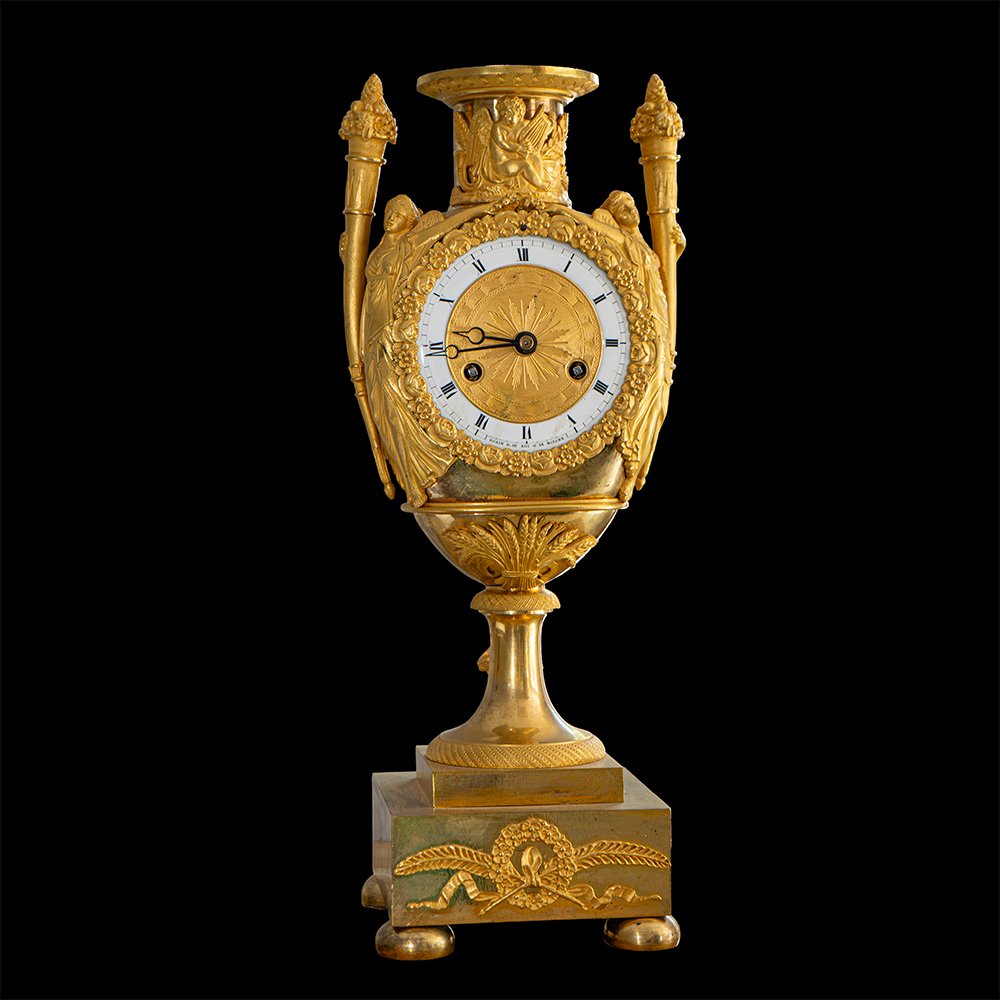 Orologio da tavolo in bronzo dorato-photo-3