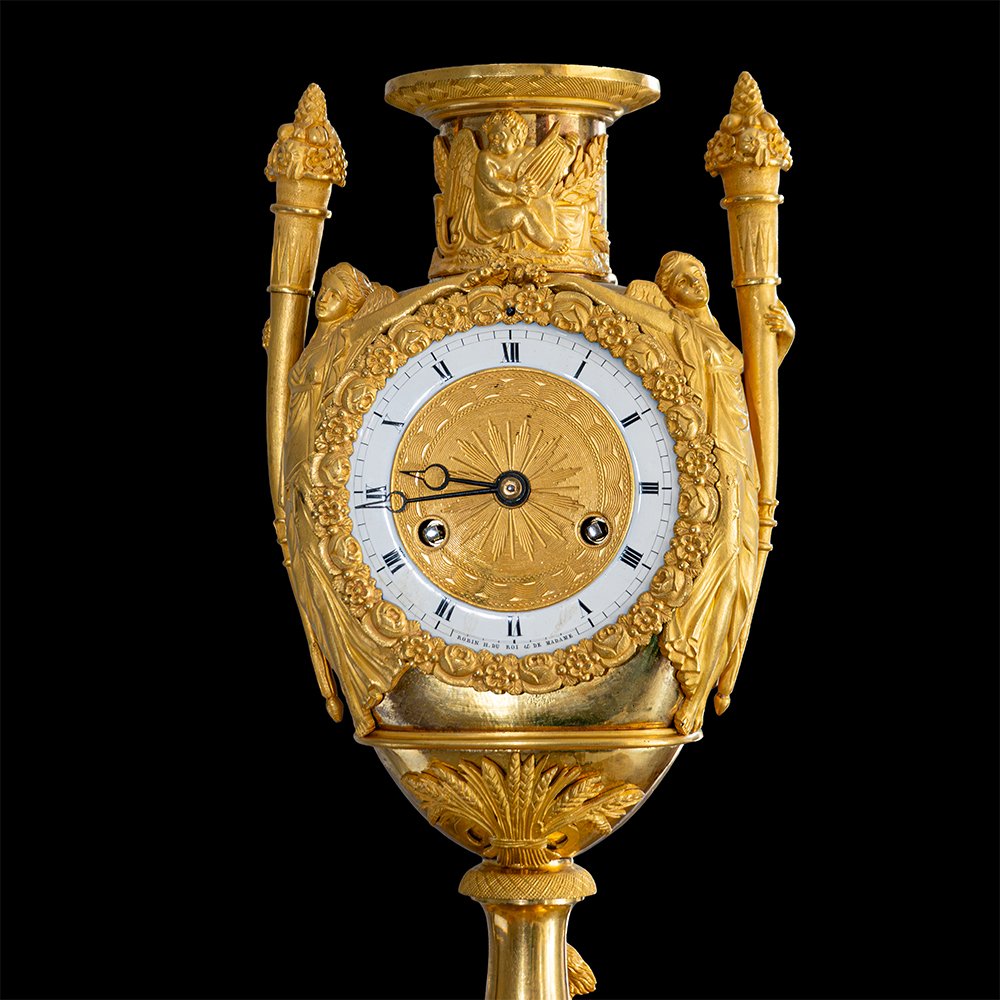 Orologio da tavolo in bronzo dorato-photo-4