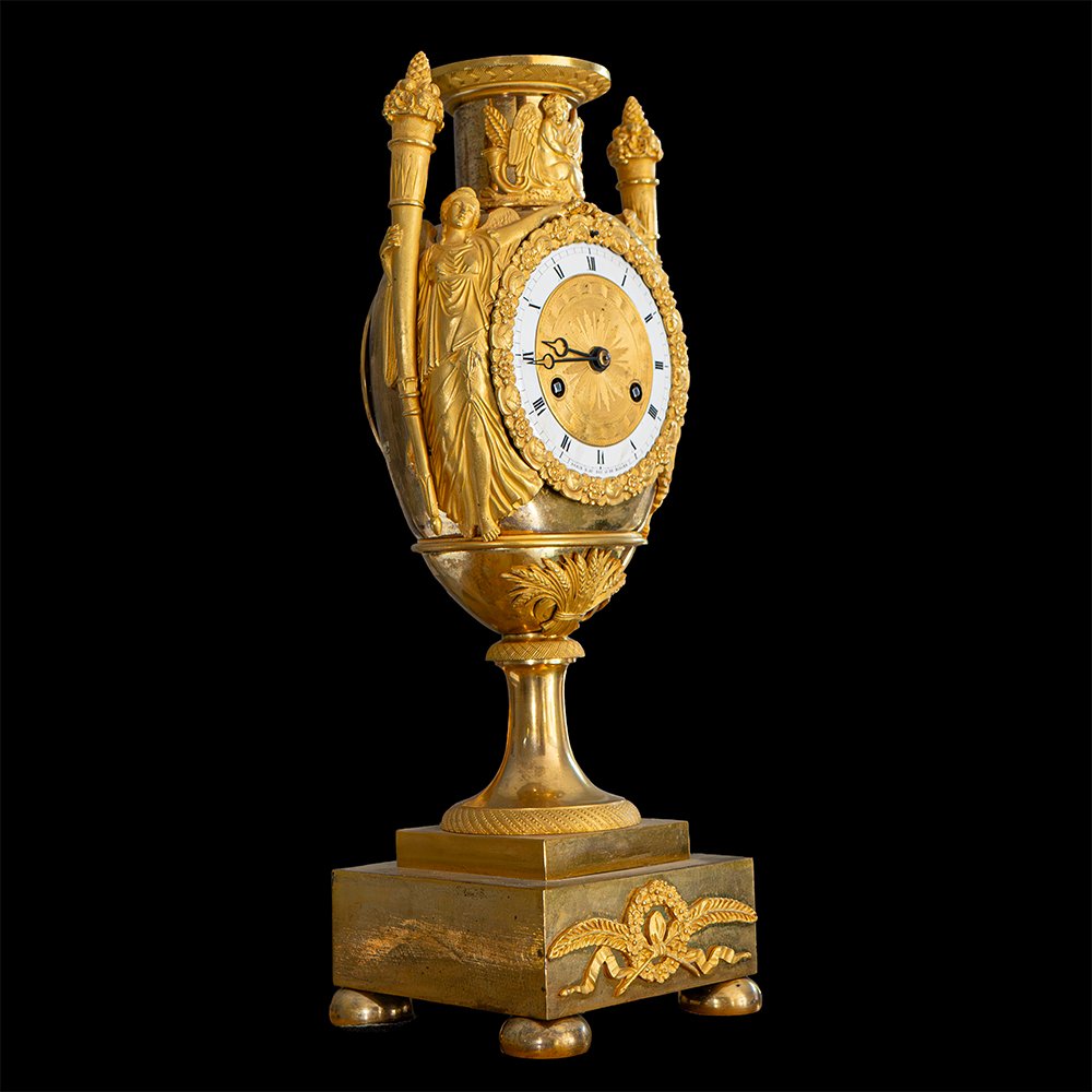 Orologio da tavolo in bronzo dorato-photo-2