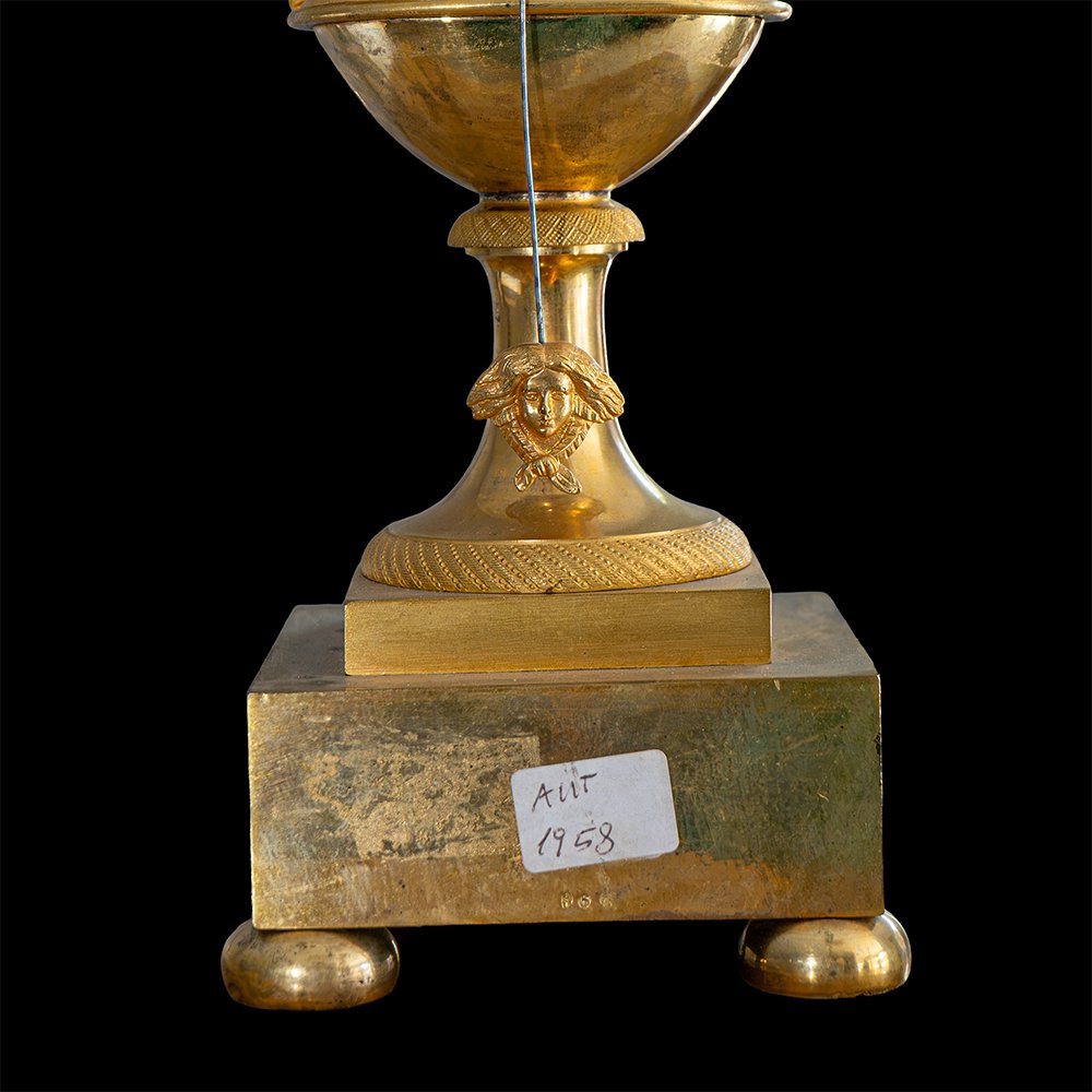 Orologio da tavolo in bronzo dorato-photo-4