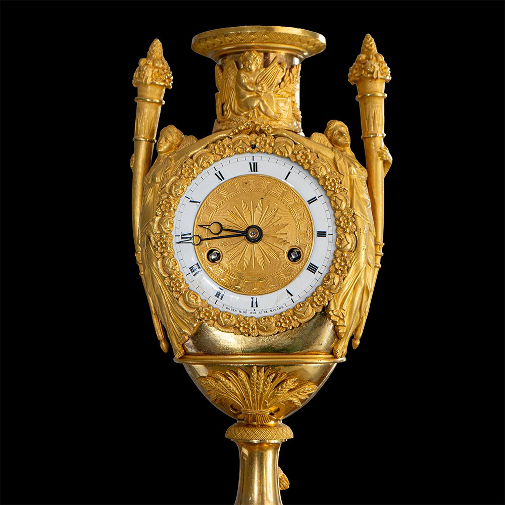 Orologio da tavolo in bronzo dorato-photo-6