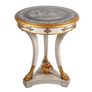 Tavolino Napoletano  - Piano in Ardesia dipinto