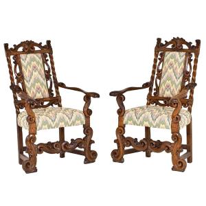 Coppia di Poltrone Luigi XIII