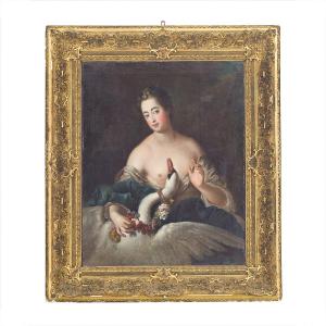 Ritratto della ballerina Santina Olivieri detta la Reggiana come Leda – Antoine Pesne (1683-175