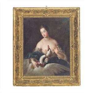 Ritratto della ballerina Santina Olivieri, detta La Reggiana, nei panni di Leda – Antoine Pesne
