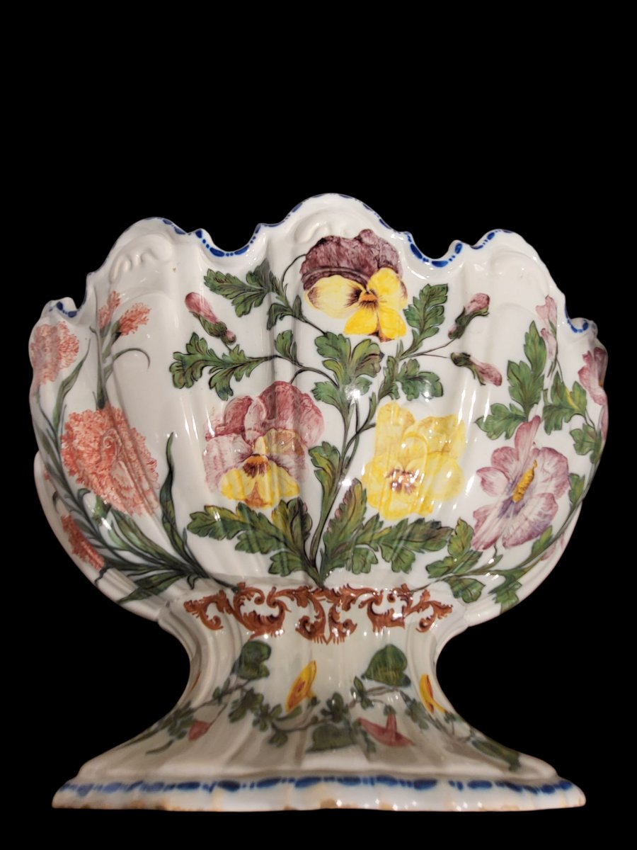 Rinfrescatoio in maiolica policroma, XIX secolo-photo-3