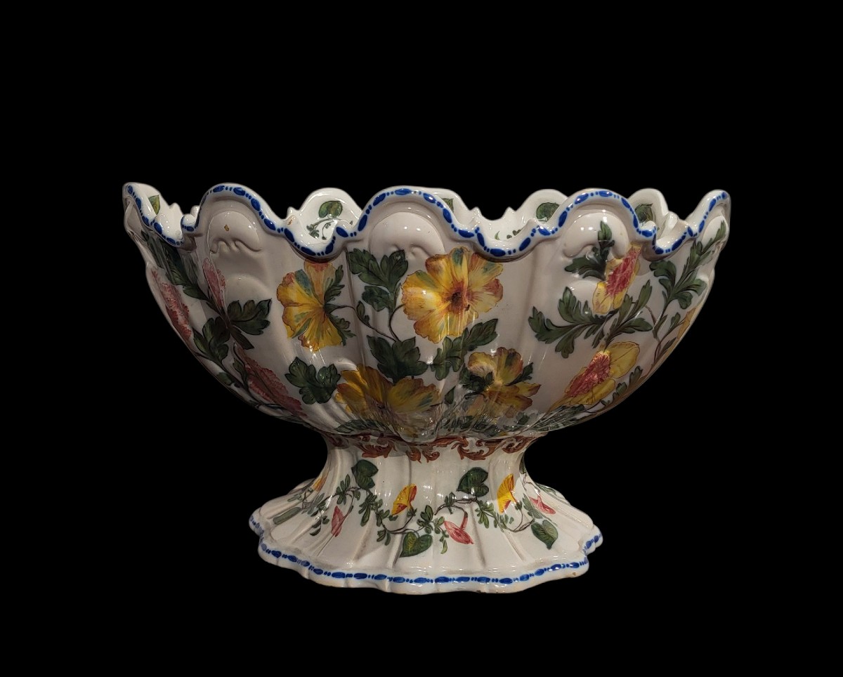 Rinfrescatoio in maiolica policroma, XIX secolo