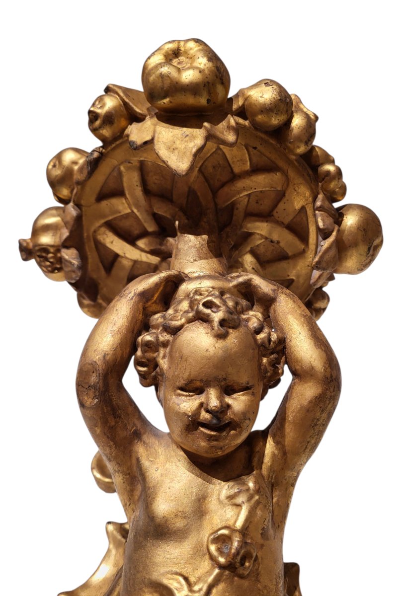 Mensola-portavaso raffigurante un putto-photo-2