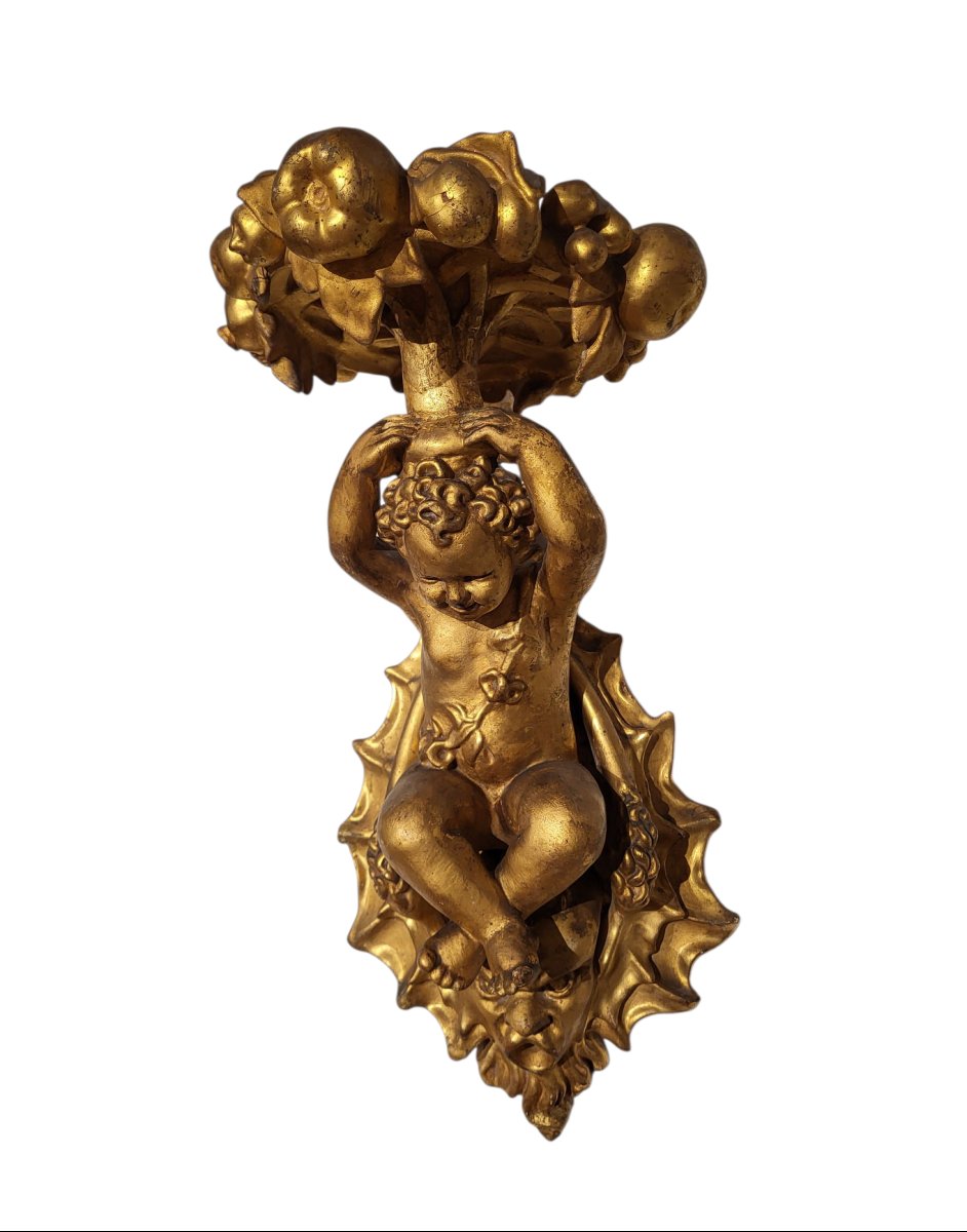 Mensola-portavaso raffigurante un putto-photo-4
