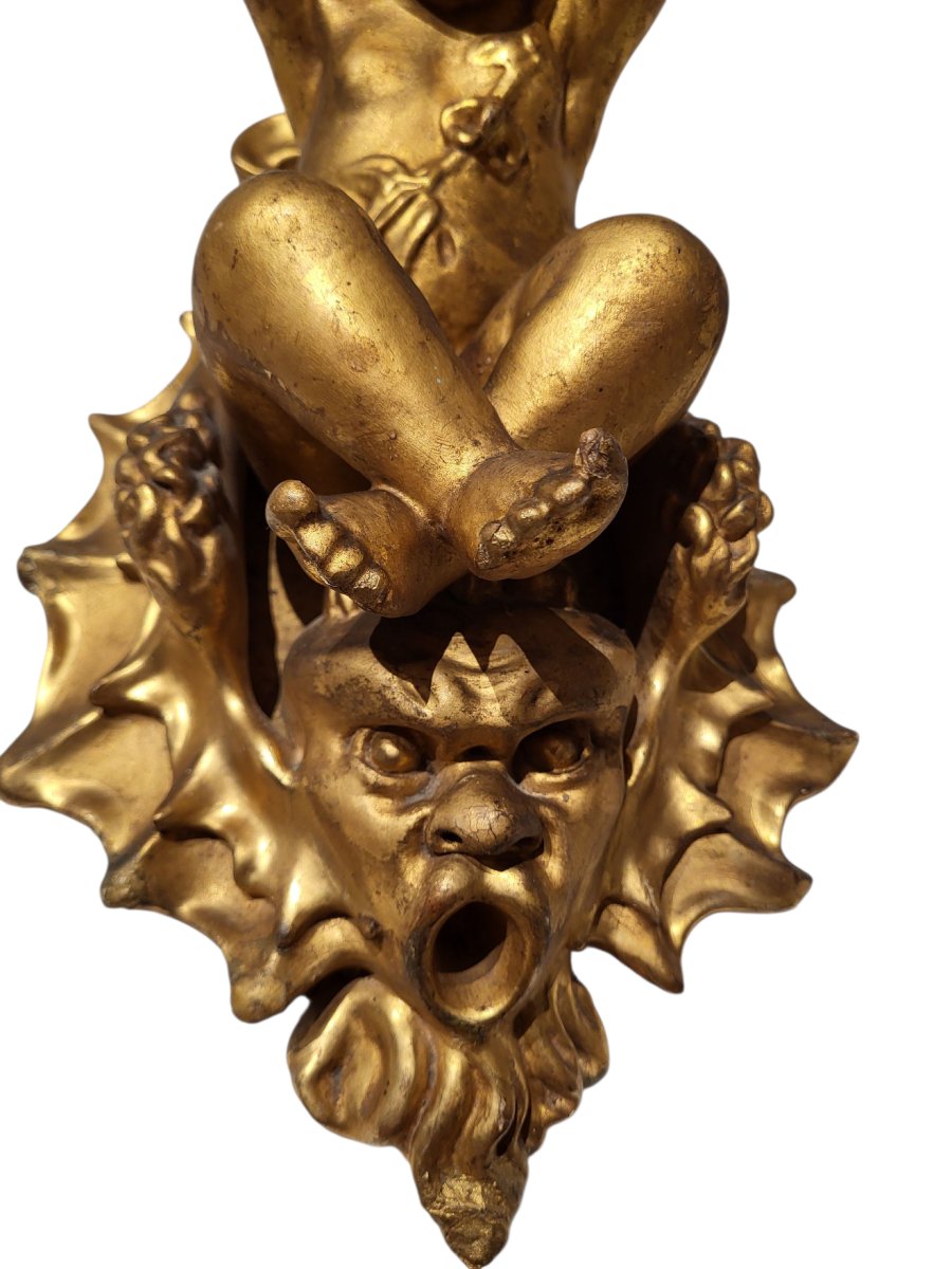 Mensola-portavaso raffigurante un putto-photo-2
