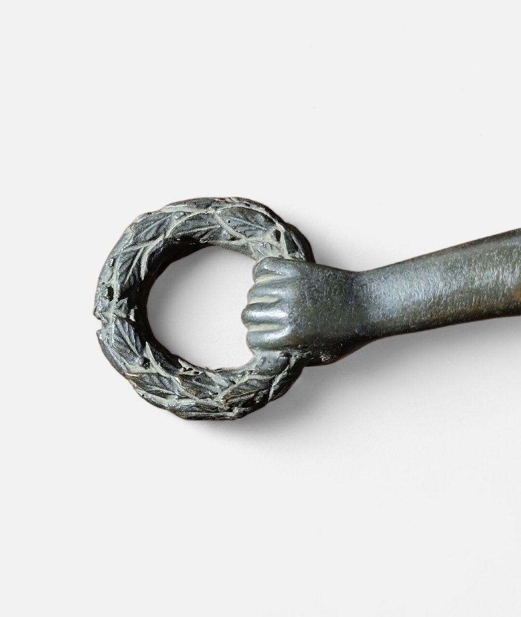 Scultura in bronzo raffigurante vittoria alata, XIX secolo-photo-3