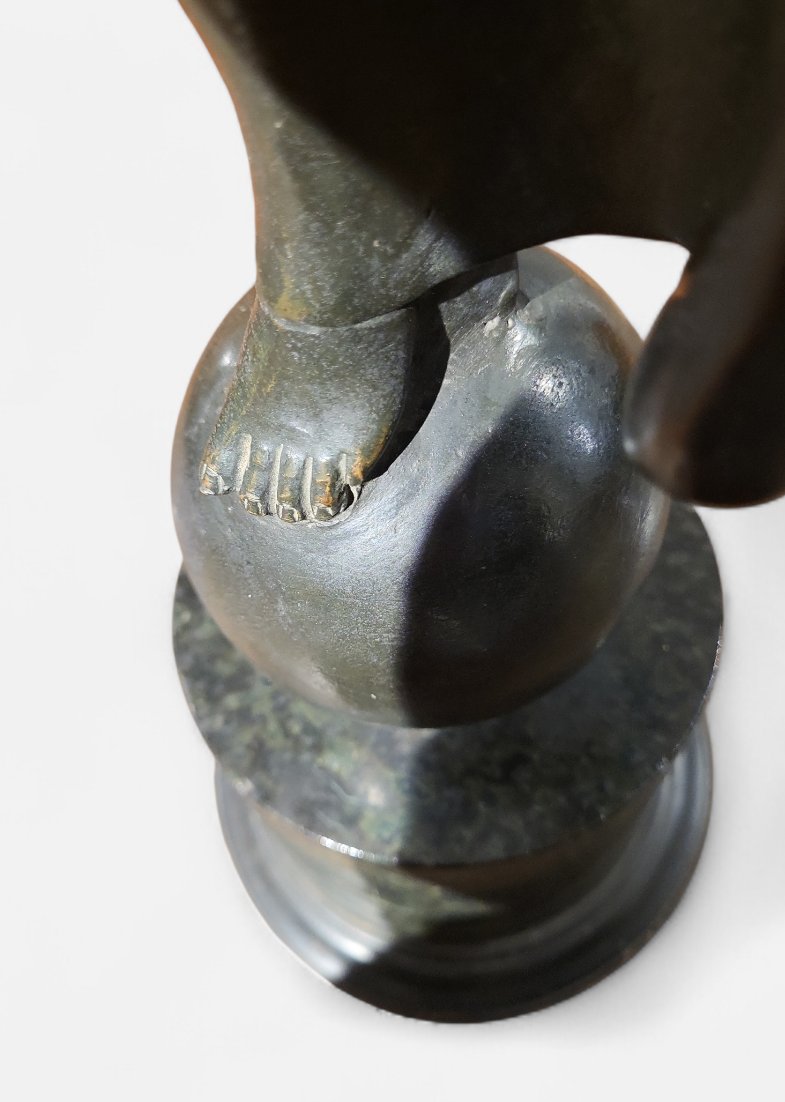 Scultura in bronzo raffigurante vittoria alata, XIX secolo-photo-5