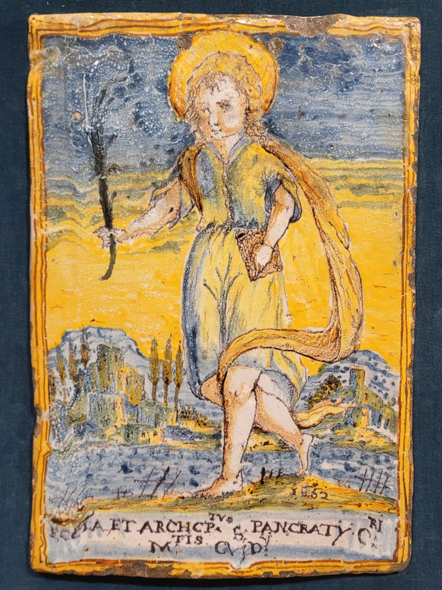 Placca in maiolica policroma, manifattura toscana, seconda metà del XVII secolo-photo-2