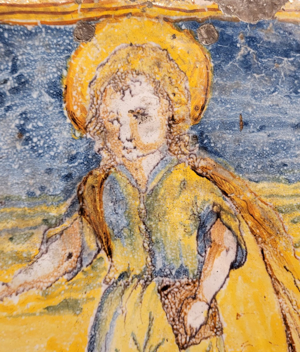 Placca in maiolica policroma, manifattura toscana, seconda metà del XVII secolo-photo-4